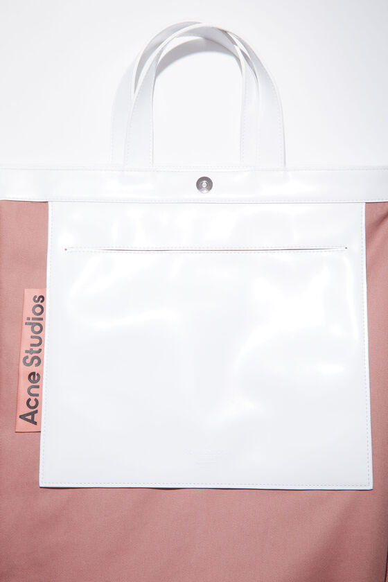 Acne Studios Cotton Blend Tote With Adjustable Strap In White