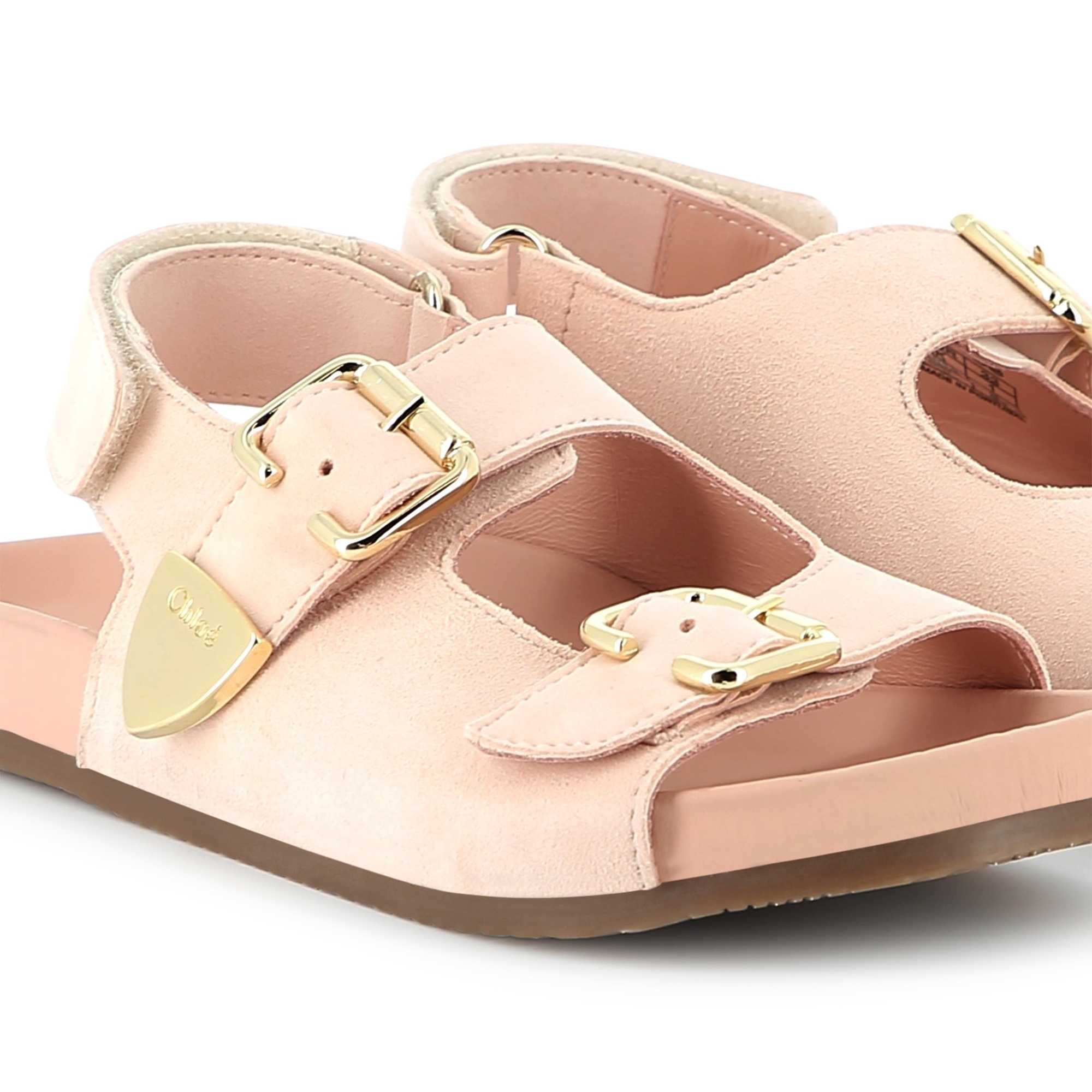 Chloé Open-toed Flat Sandals In Nude