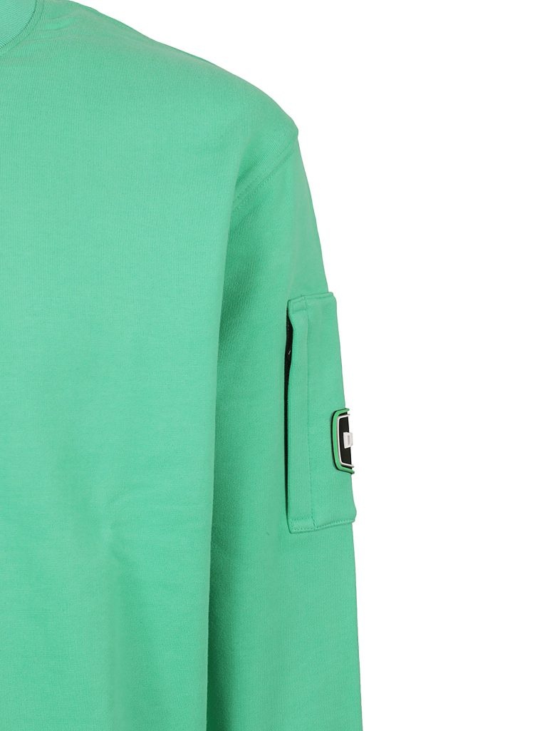 Duvetica Logo-patch Cotton Sweatshirt In Green