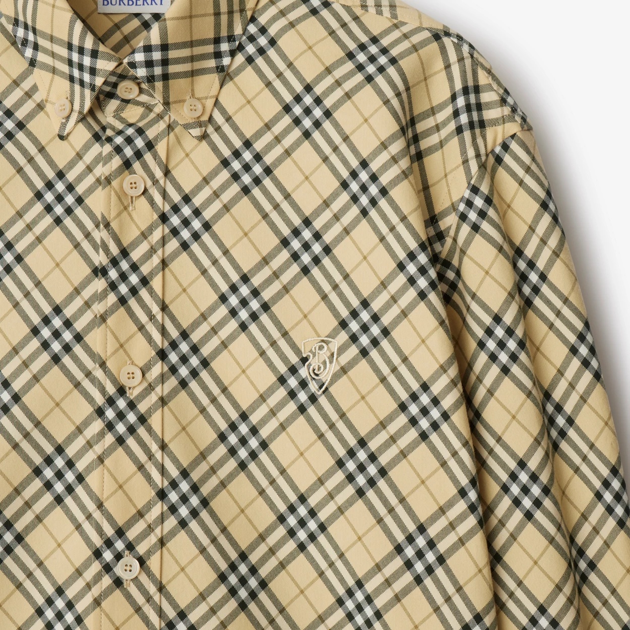 BURBERRY BURBERRY LOGO EMBROIDERED CHECKED SHIRT