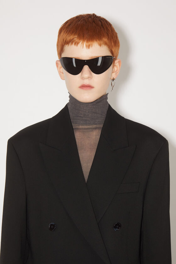 Acne Studios Double-breasted Cotton-blend Blazer In Black