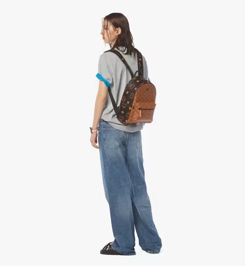 Mcm Zip-up Backpack In Brown