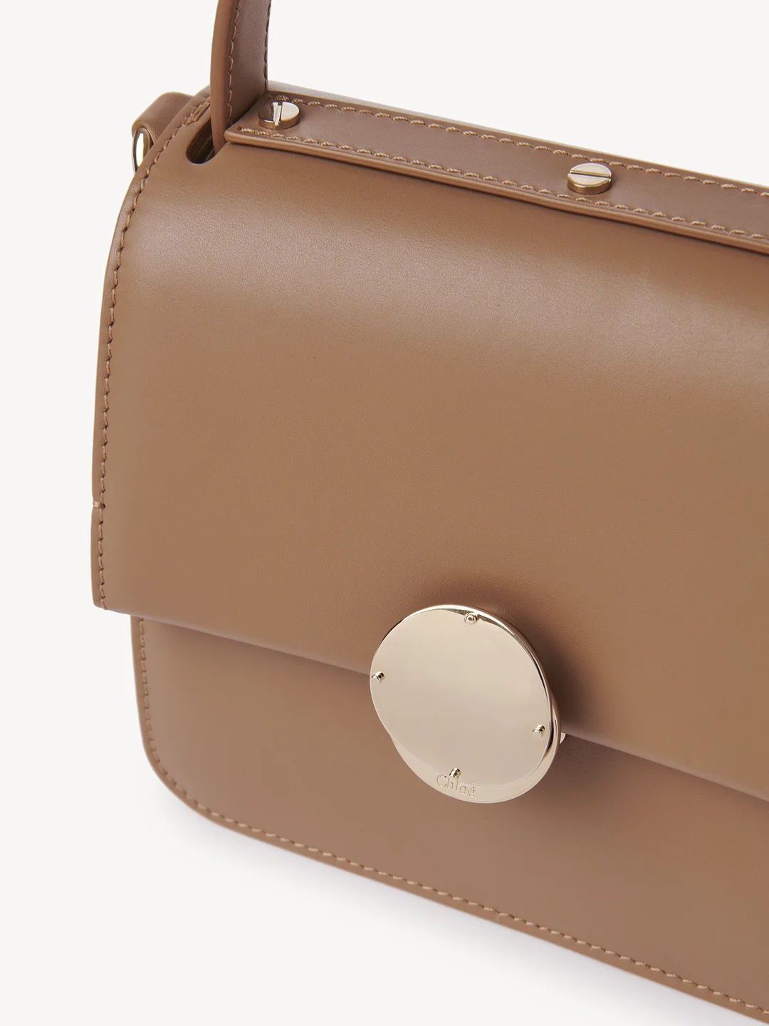 Chloé Compact Chain Strap Top Handle Bag In Brown