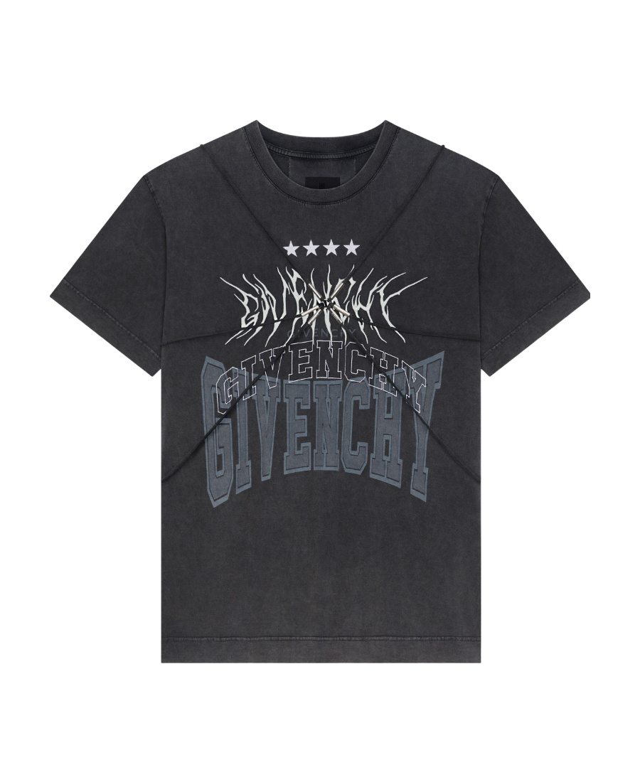 Givenchy Harness Graphic-print Cotton-jersey T-shirt In Gray
