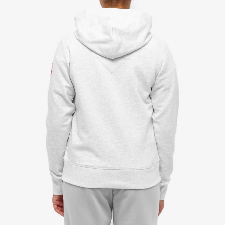 Shop Canada Goose Melange-effect Drawstring Hoodie In White