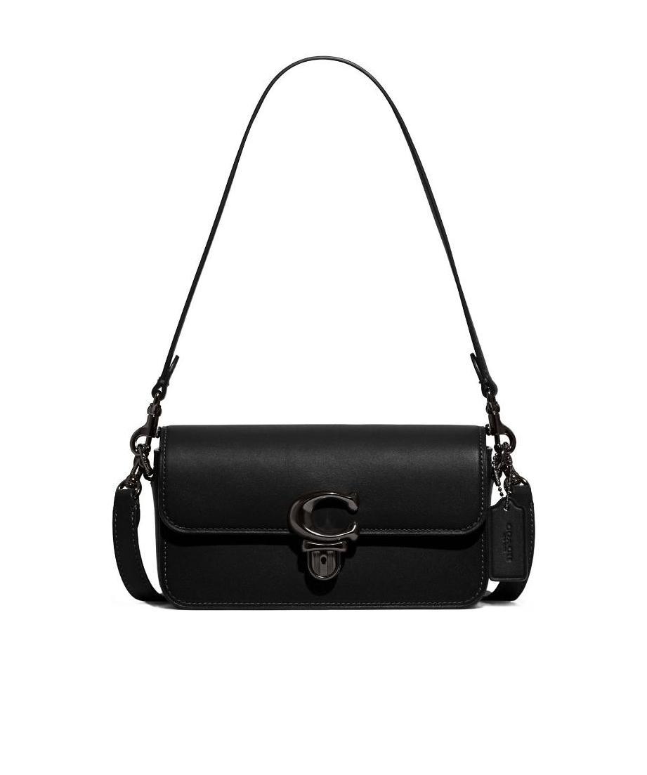 Coach Logo-plaque Leather Tote Bag In Black