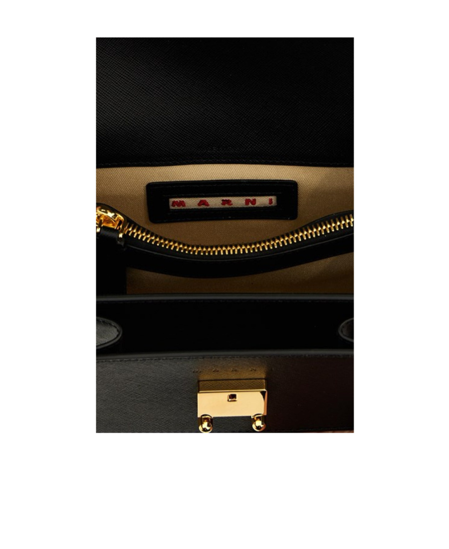 Marni Black Leather Trunk Shoulder Bag In Black