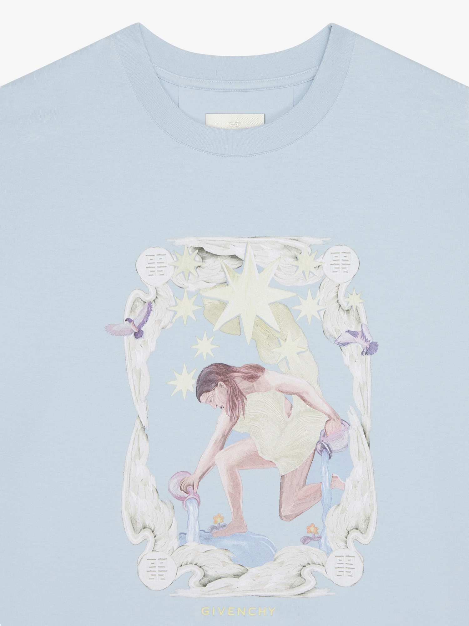 Givenchy Short-sleeved Round Collar T-shirt In Blue