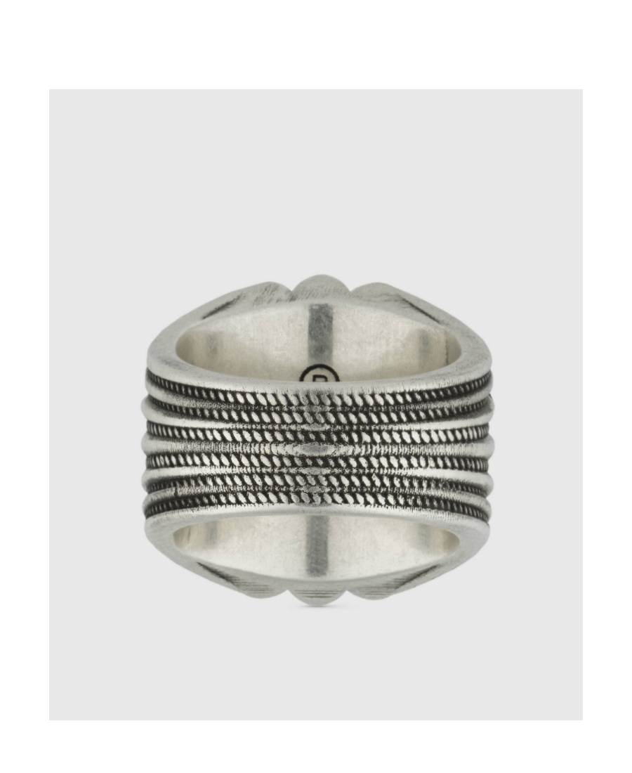 Gucci Interlocking G Flower Ring In Gray