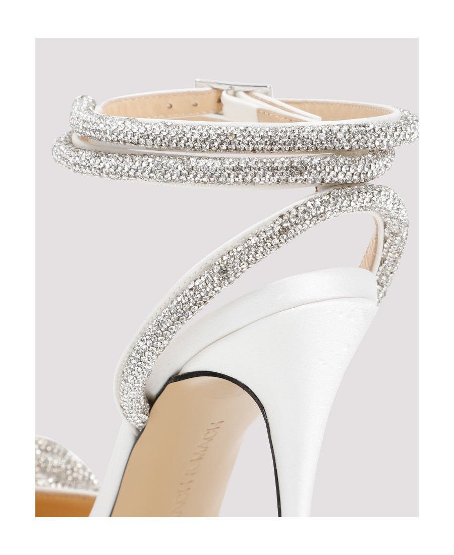 Mach&mach Mach E Mach Satin Pumps With Crystals In White