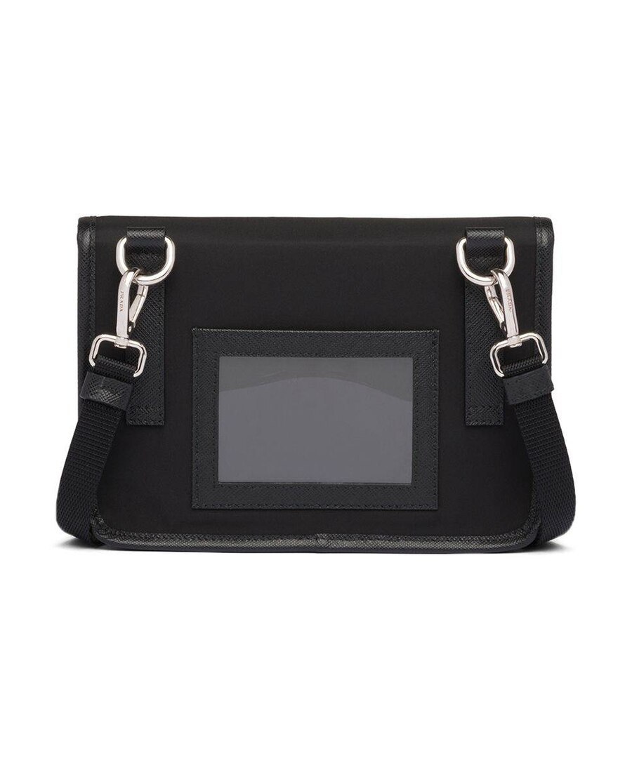Prada Logo-plaque Smartphone Holder In Black