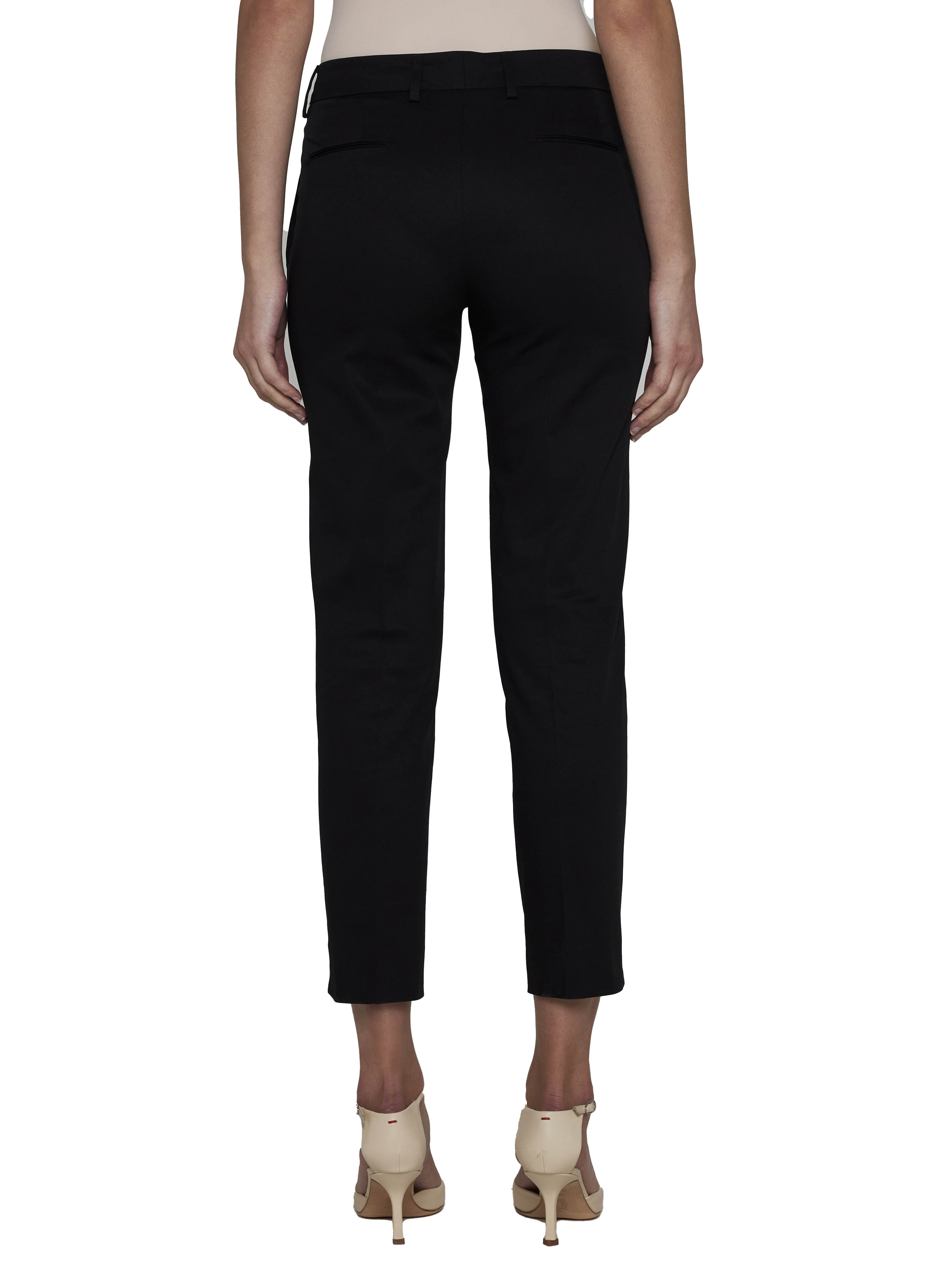 Pt Torino Pressed Crease Stretch-cotton Trousers In Black