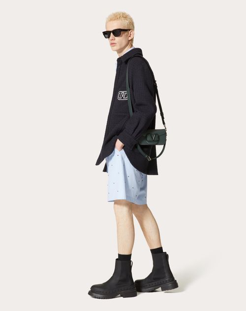 Valentino Vlogo Signature Shirt Jacket In Black