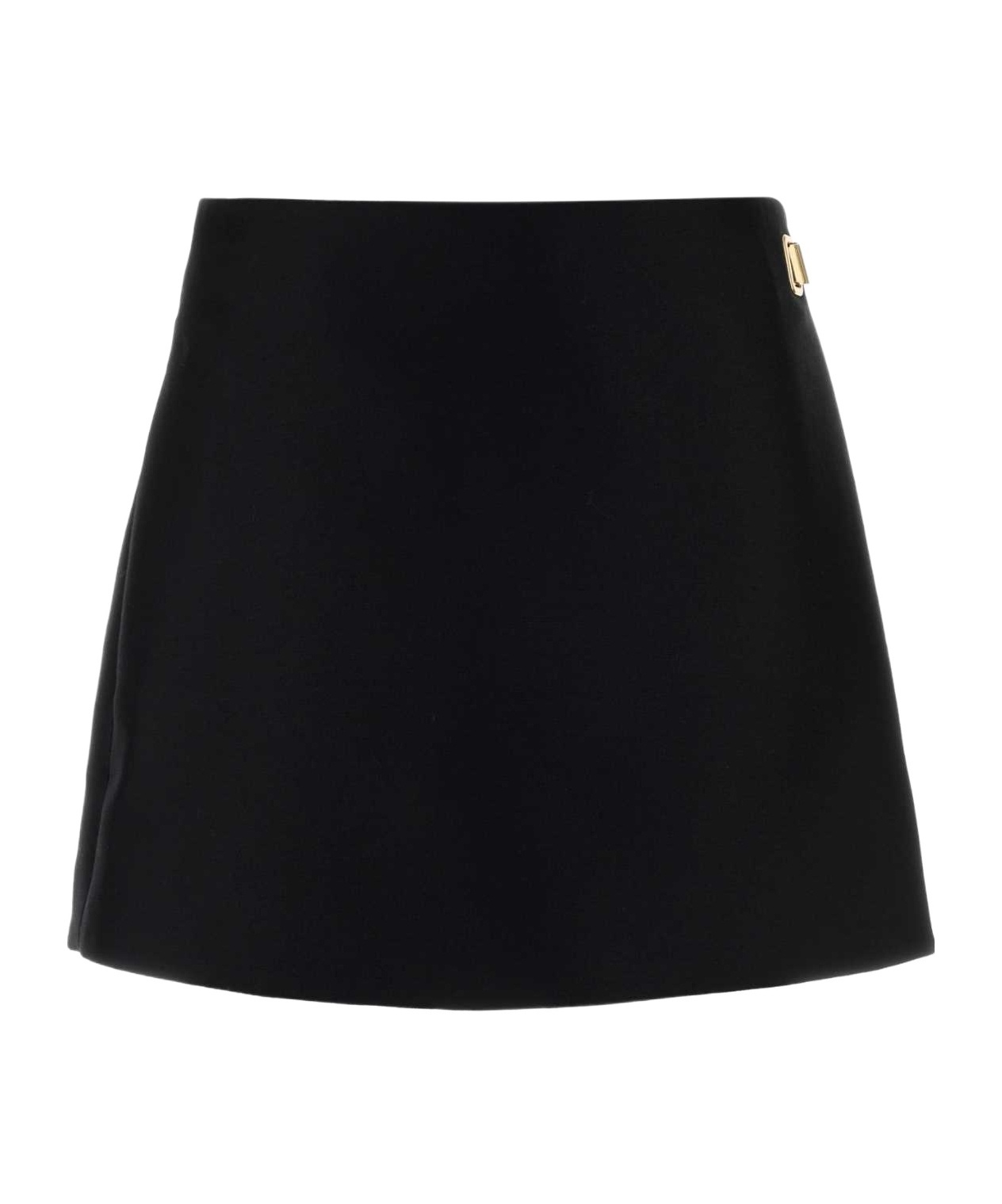 Balenciaga Wool Blend Shorts Pant Skirt Side Buttons In Black