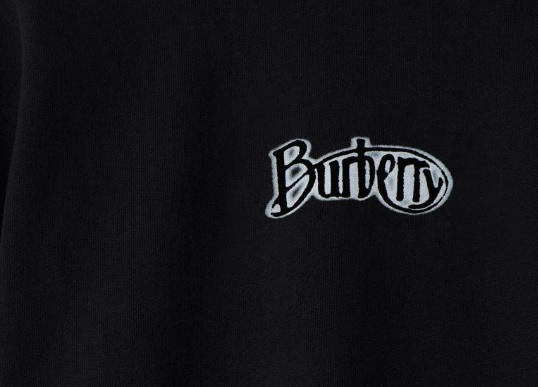 Burberry Black Logo Cotton Blend Sweatshirt In Black
