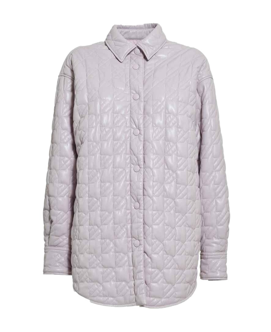Msgm Diamond Press-stud Fastened Quilted Jacket In White
