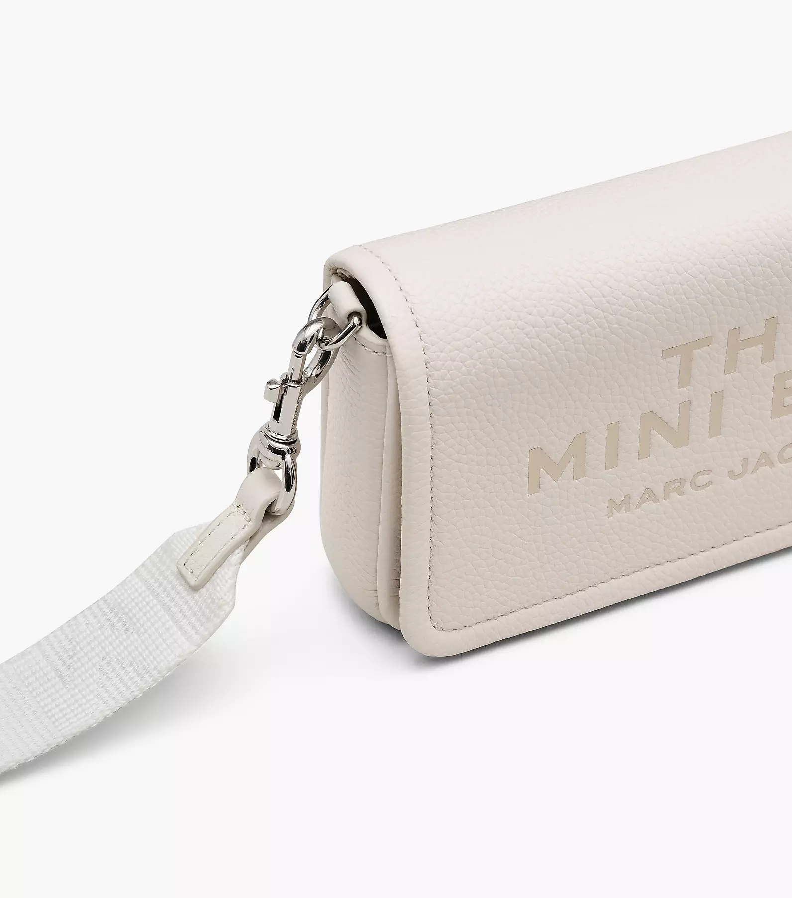 Marc Jacobs The Leather Mini Cotton Cross-body Bag In White