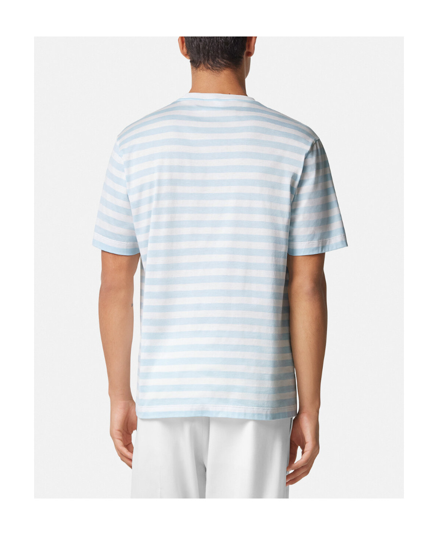 Versace Multicolored Nautical Stripe T-shirt In Blue
