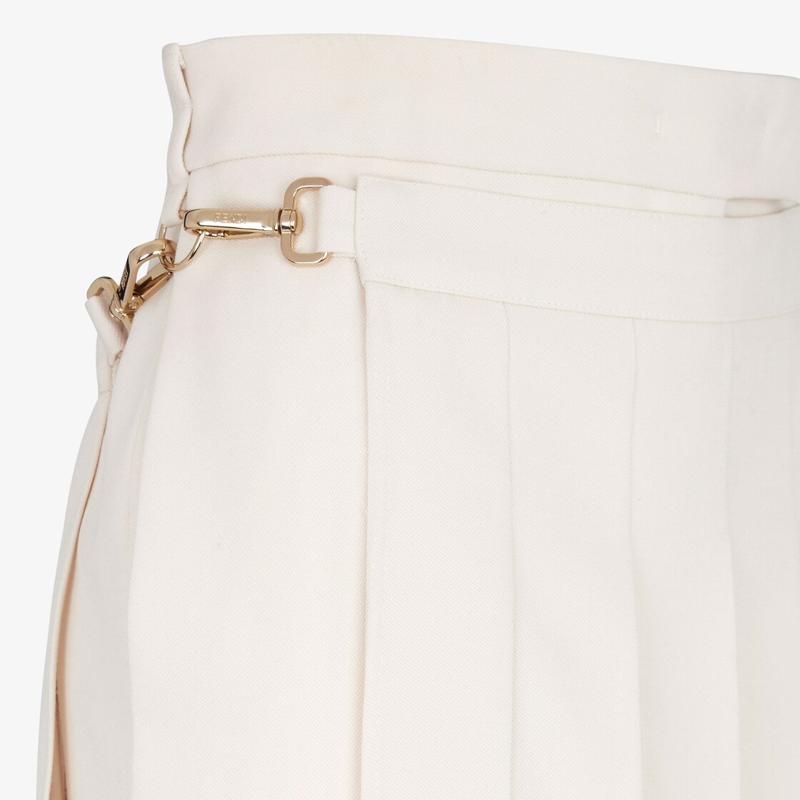 Fendi Ivory Wool Pant In White
