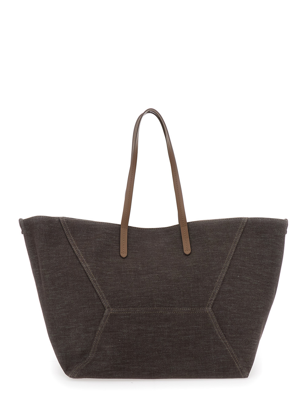 BRUNELLO CUCINELLI STITCHING DETAIL SHOULDER BAG