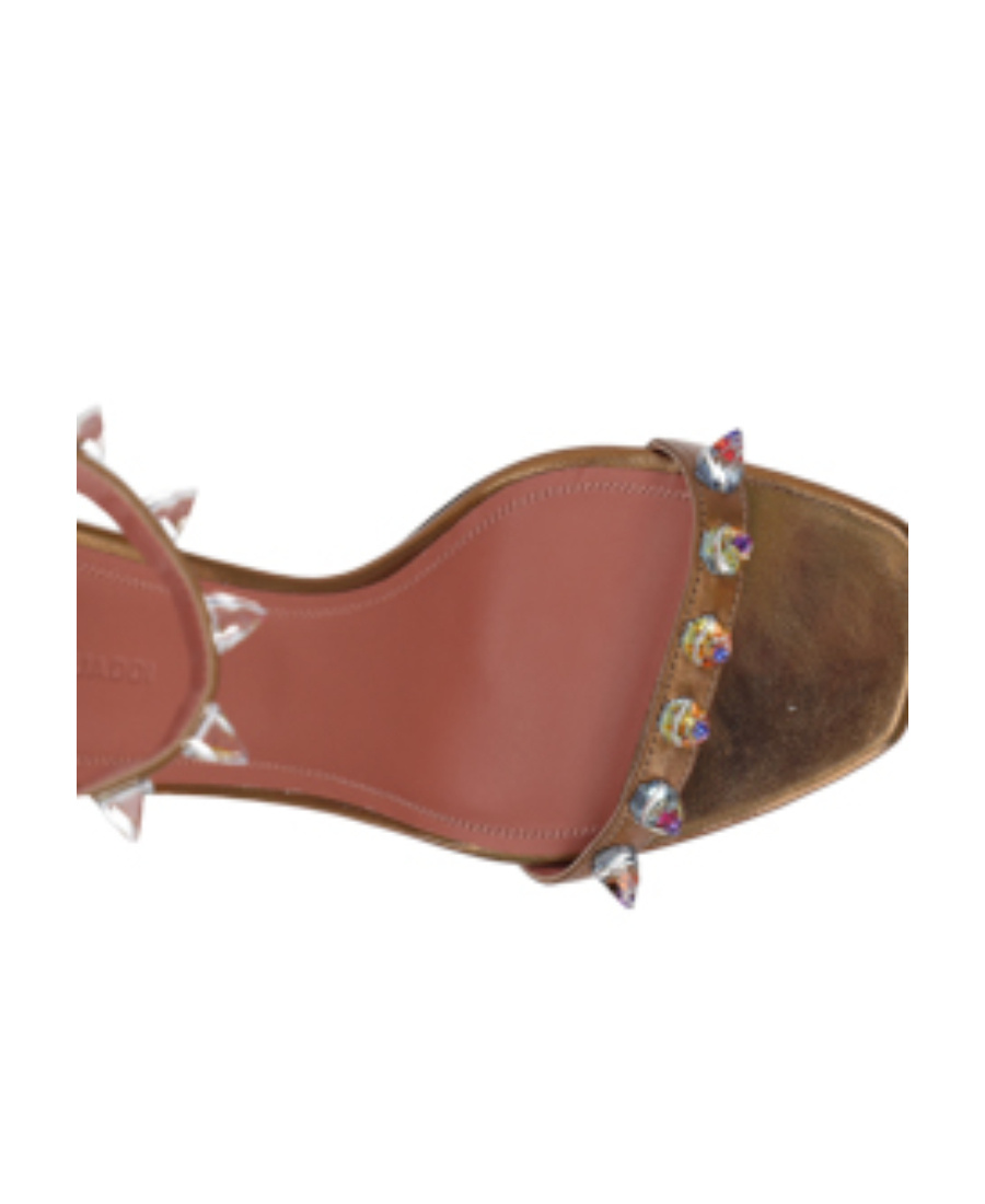 AMINA MUADDI CRYSTAL DECORATED SANDALS 
