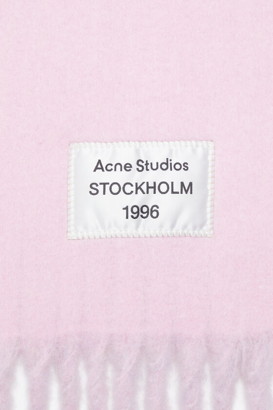 Acne Studios Logo Patch Fringed Scarf In White
