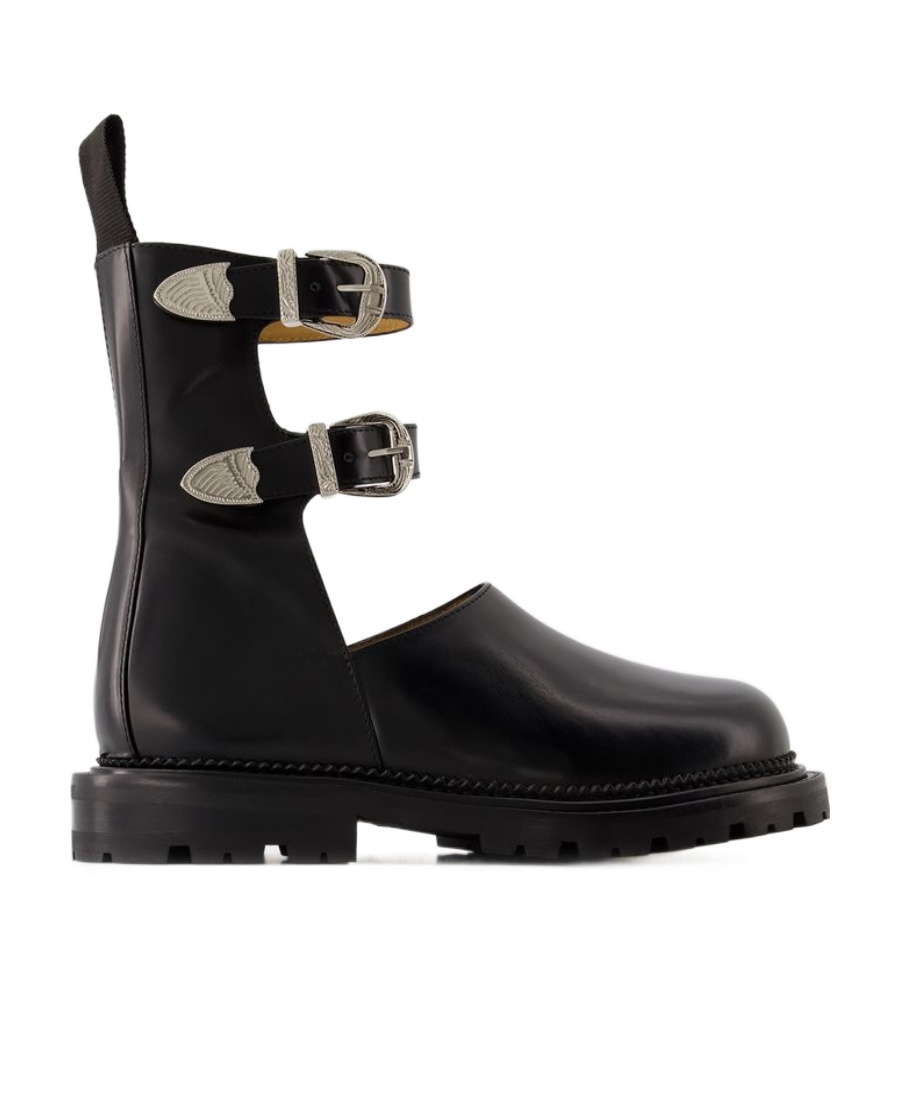 Shop Toga Pulla Buckled Ankle Boots In Black