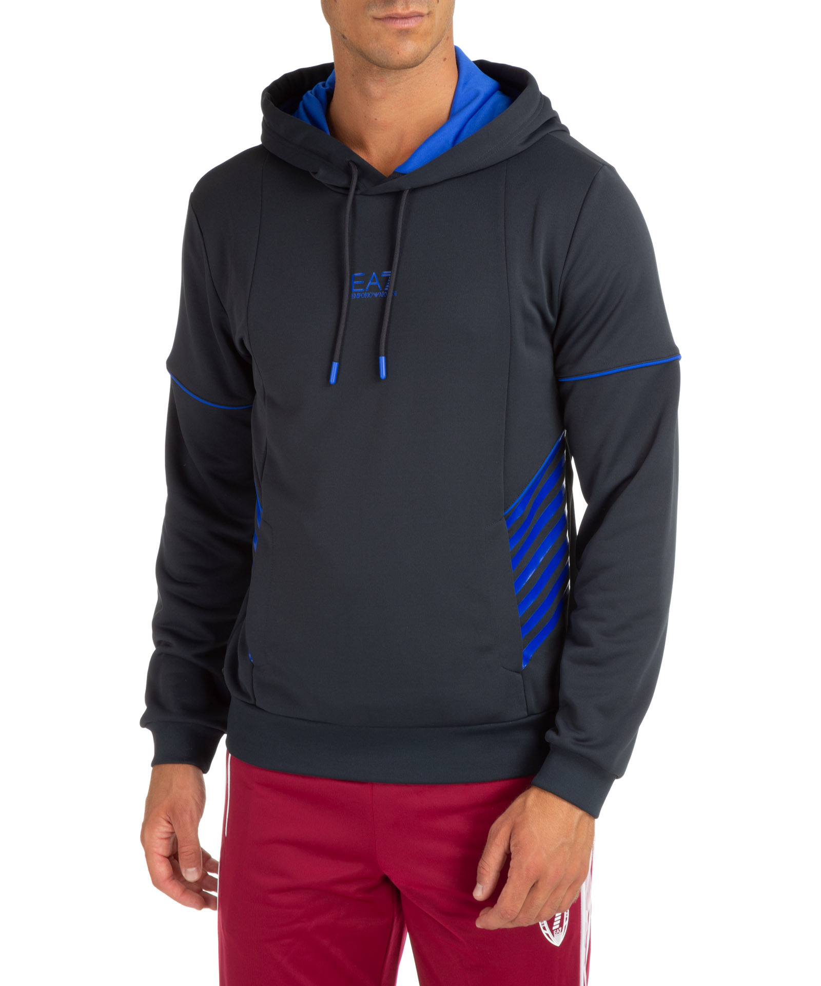 Ea7 Logo Pattern Sweater In Black