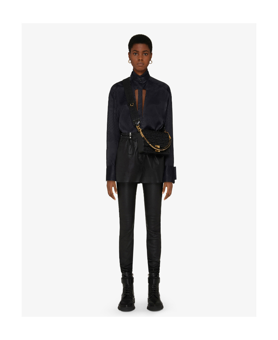 Givenchy Polished-finish Zip-detail Trousers In Black