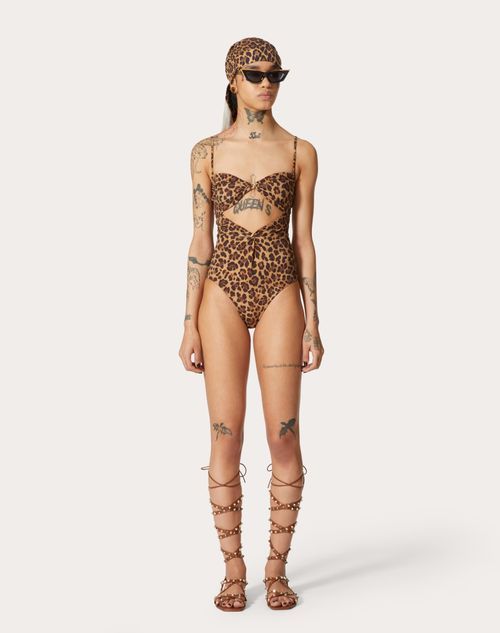 Valentino Leopard-print One-piece Swimsuit