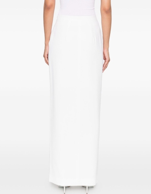 Alessandra Rich Split-front Midi Skirt In White