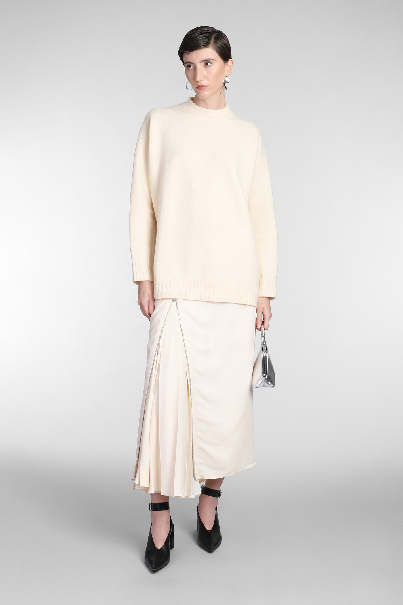 Jil Sander Long-sleeve Crew-neck Wool Jumper In White
