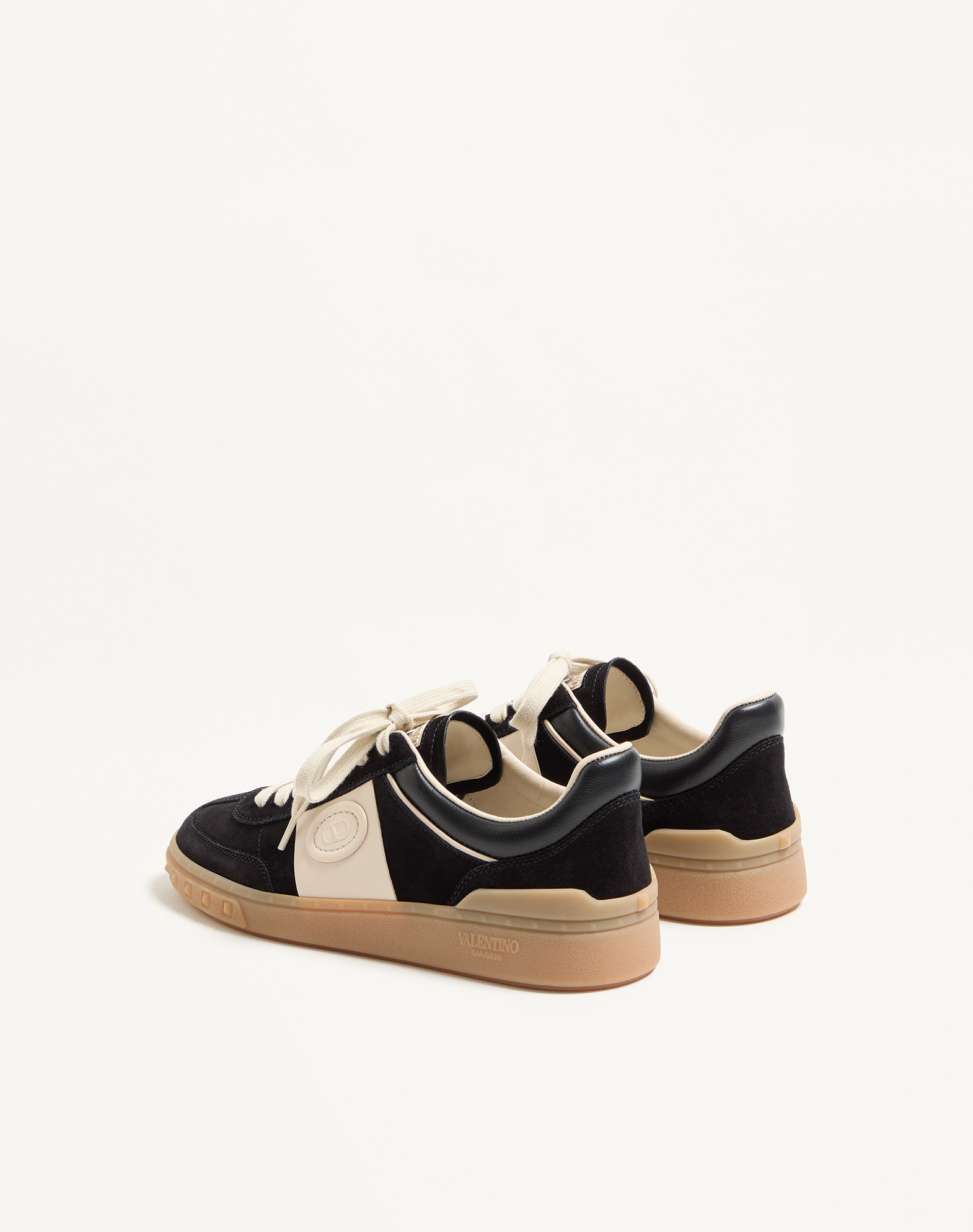 Valentino Lace-up Footwear Featuring Contrast Panel In Multi