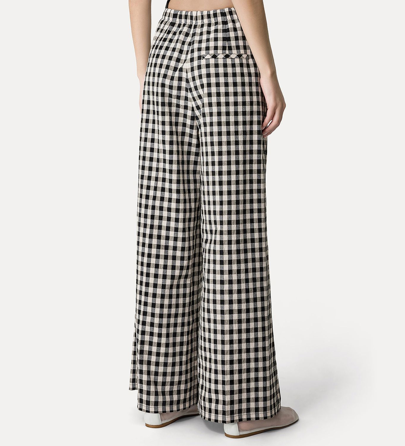 Forte Forte Palazzo Pants In Ginghamcheck Cotton