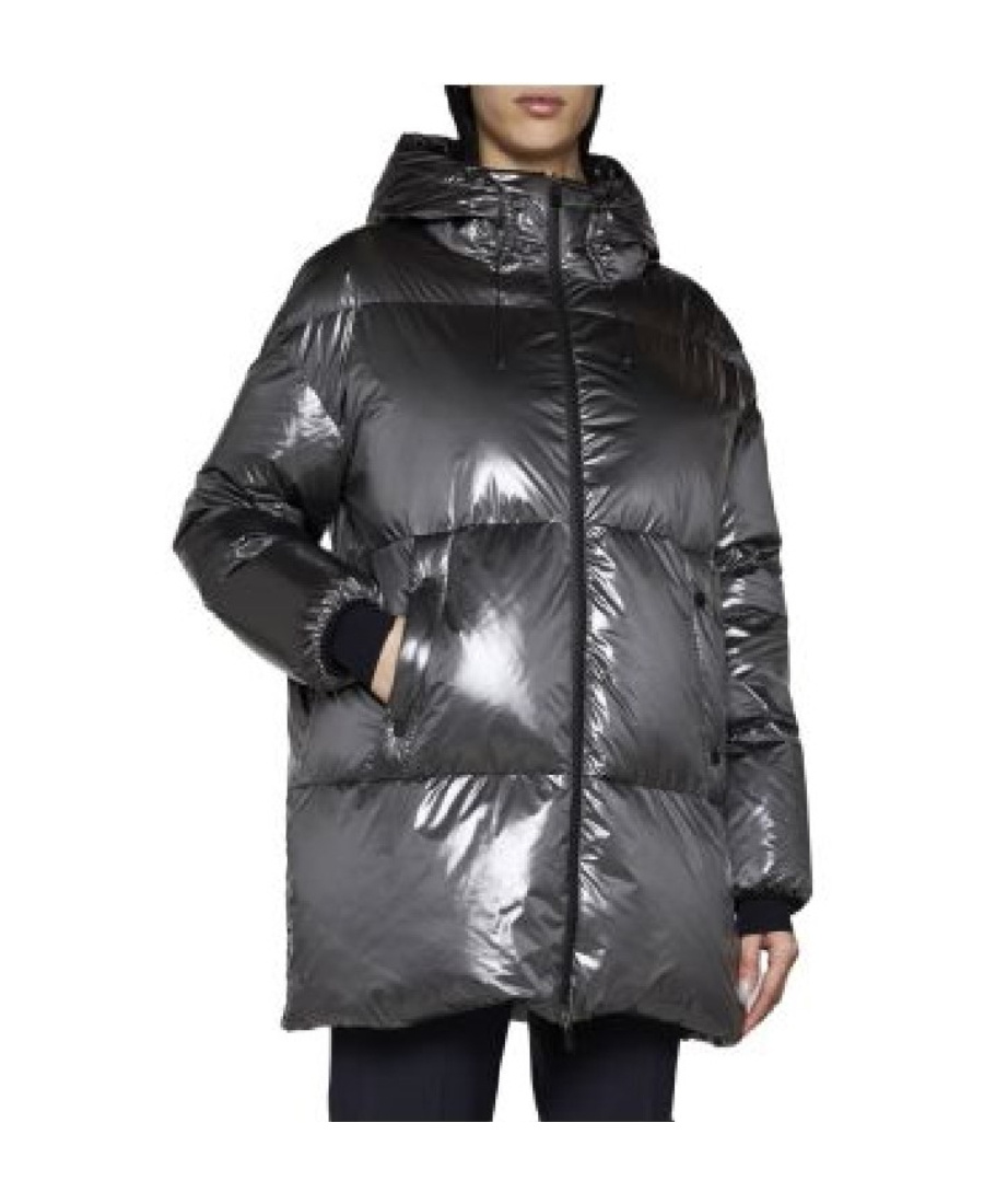 Herno Laminar Shiny Fabric Down Jacket In Gray