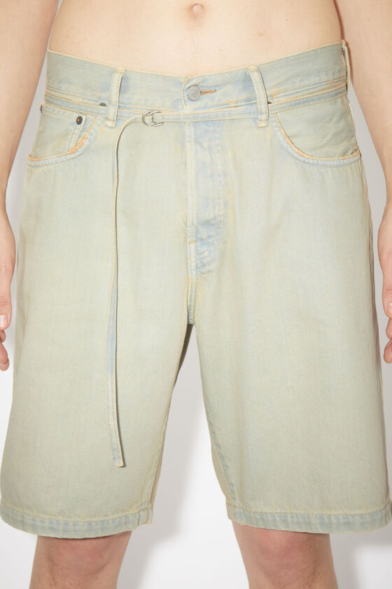 Acne Studios Wide-leg Denim Shorts In Blue