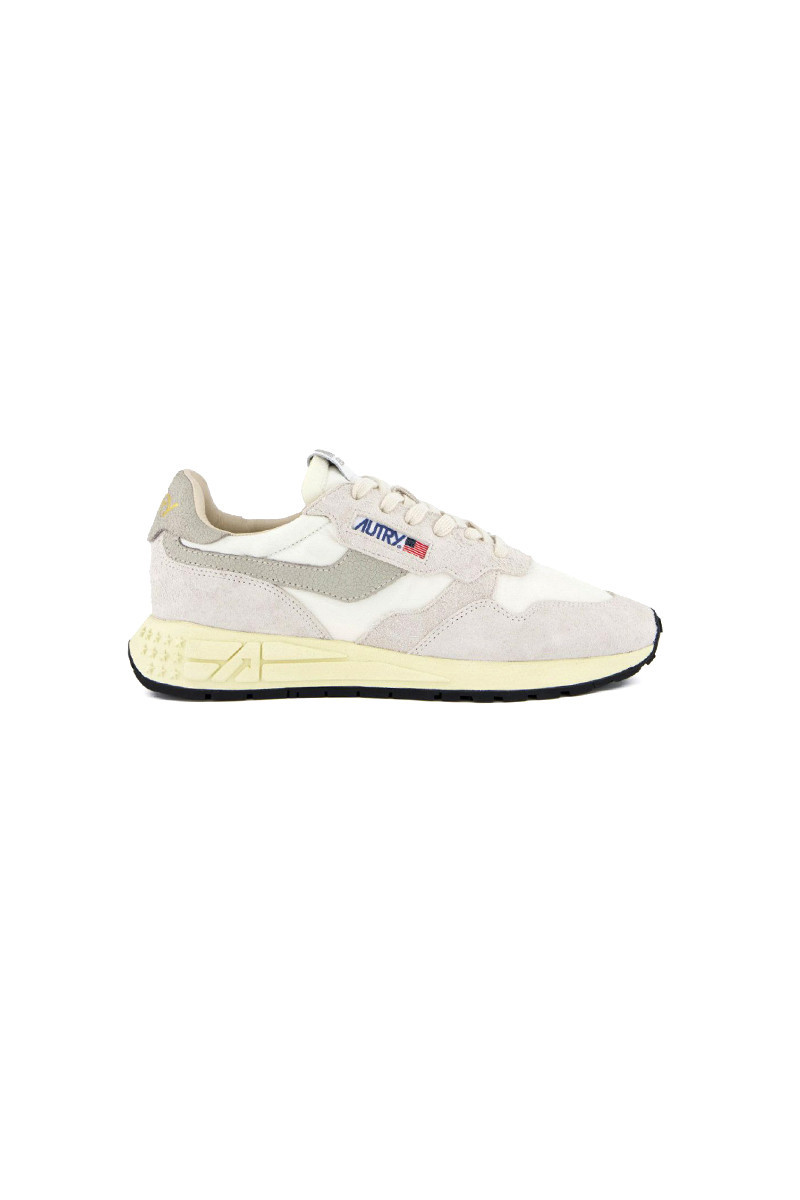 Autry Reelwind Low Sneakers In White Suede And Nylon In White