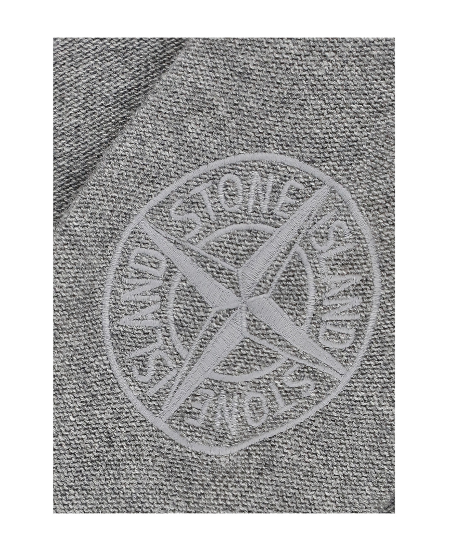 Stone Island Compass-motif Long-sleeve T-shirt In Gray