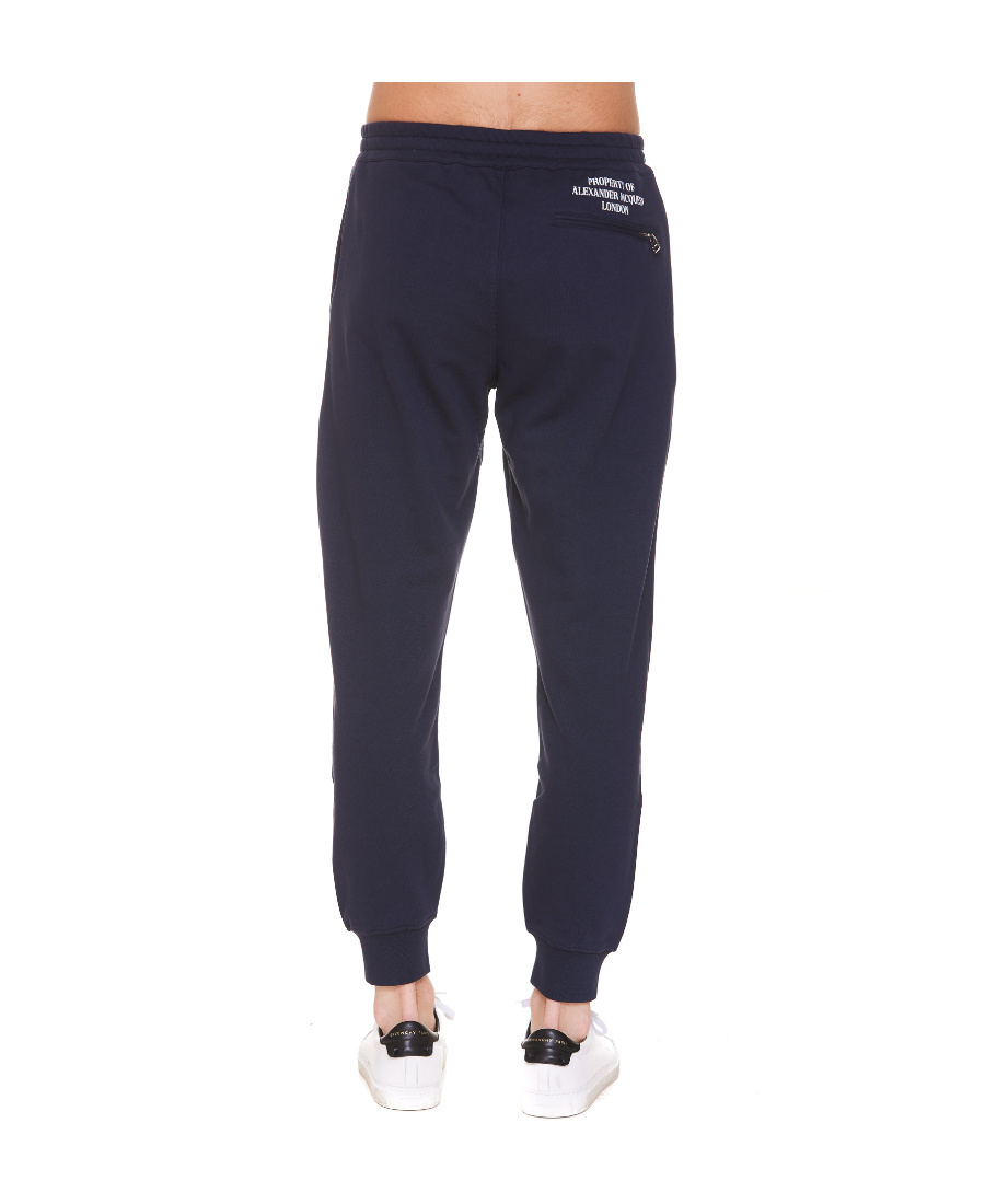 Alexander Mcqueen Motif-print Cotton Joggers In Black