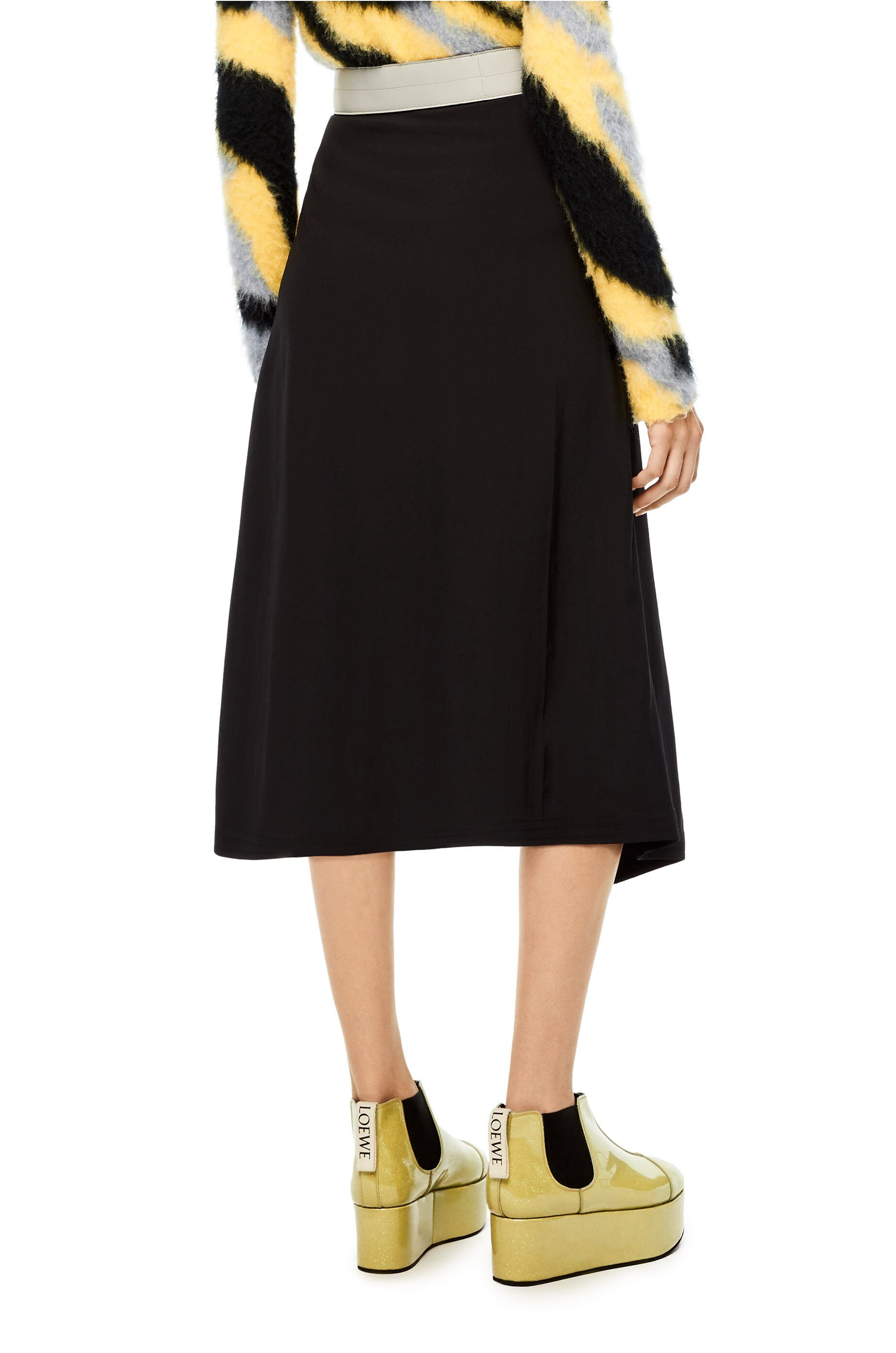 Loewe Parcel Medium-length Skirt In Black