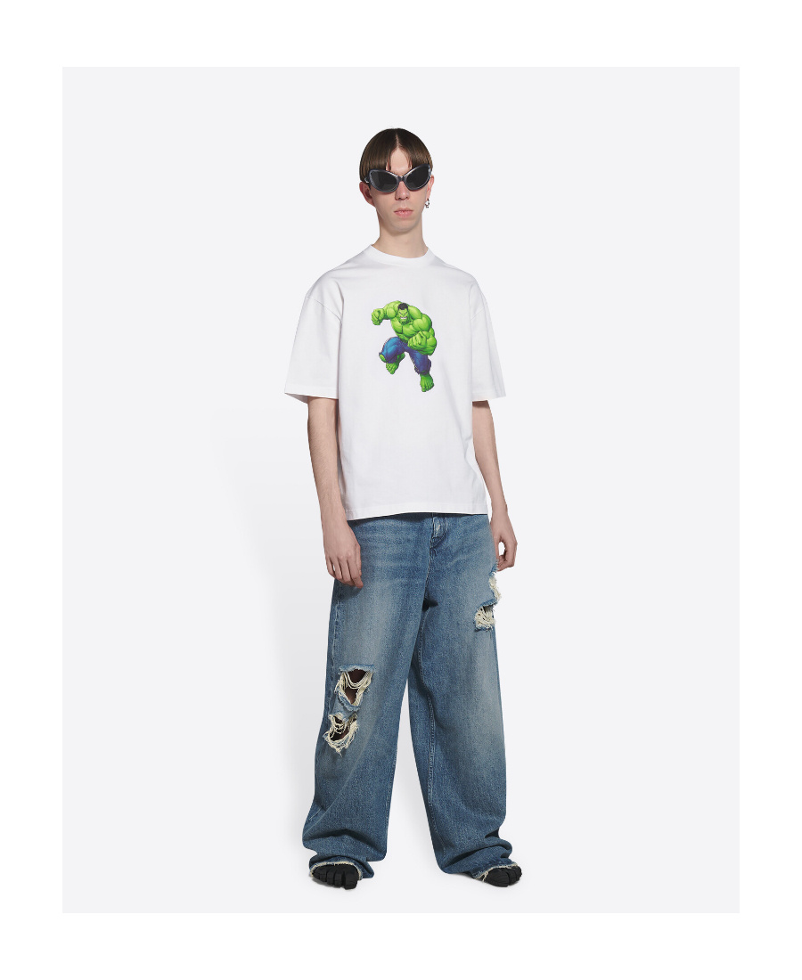 Balenciaga Graphic-print Short-sleeve T-shirt In White