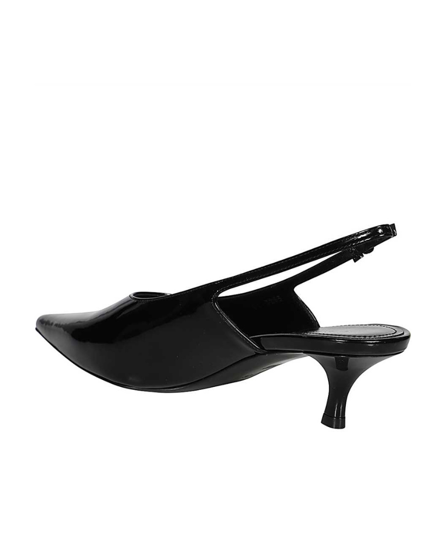 Givenchy Show Kitten-heel Slingback Leather Pumps In Black