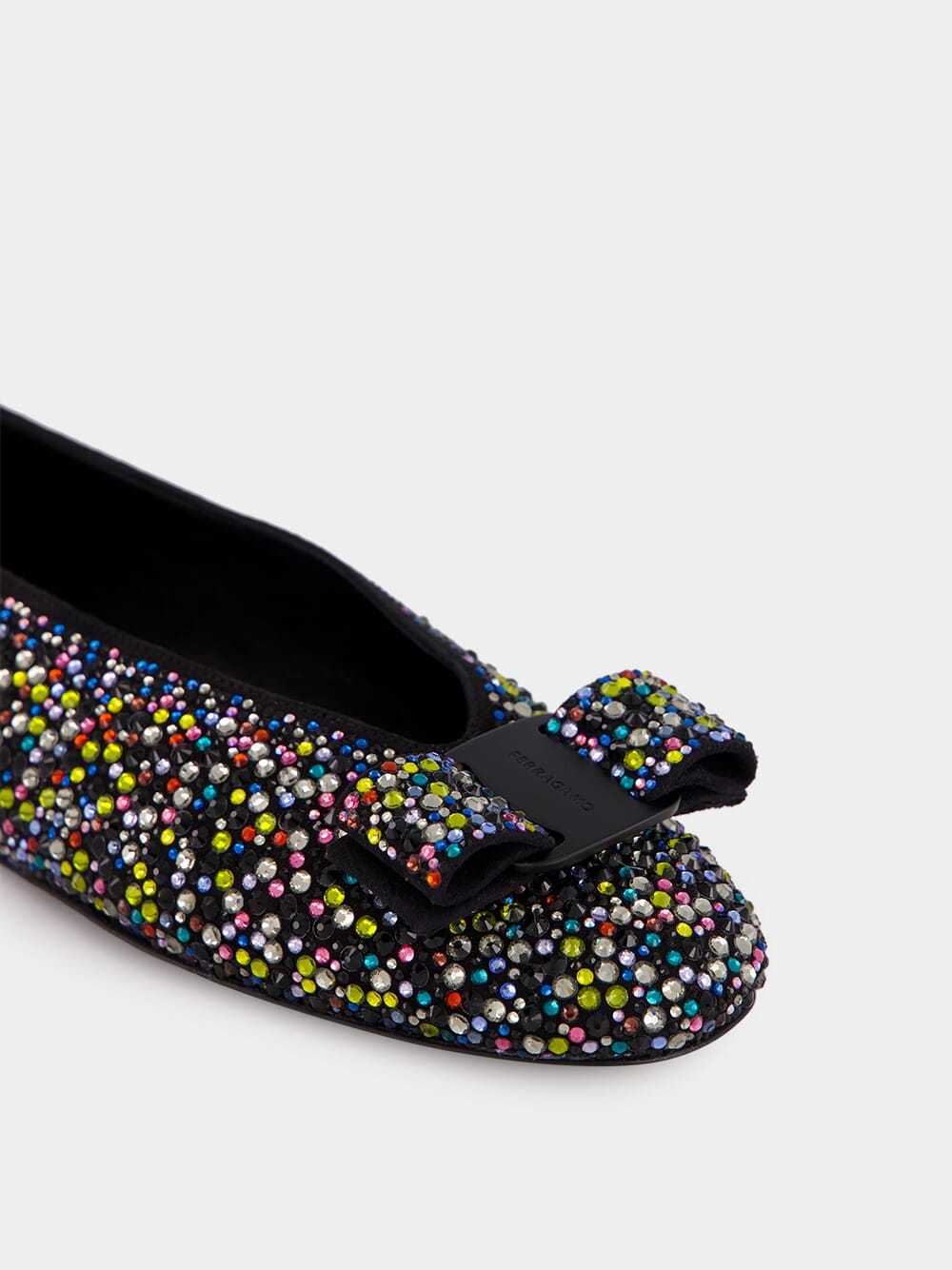 Ferragamo Vara Bow Ballet Shoes In Black