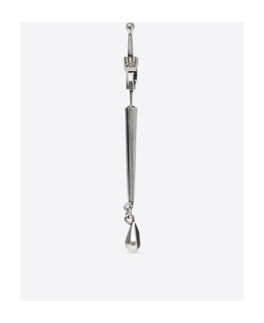 Balenciaga Sword-charm Detail Earring In Gray
