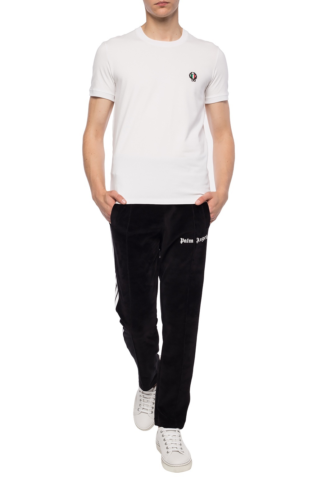 Dolce & Gabbana Logo-embroidered Short-sleeved T-shirt In White