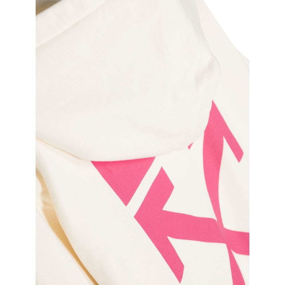 Off-white Graphic-print Cotton Hoodie In White