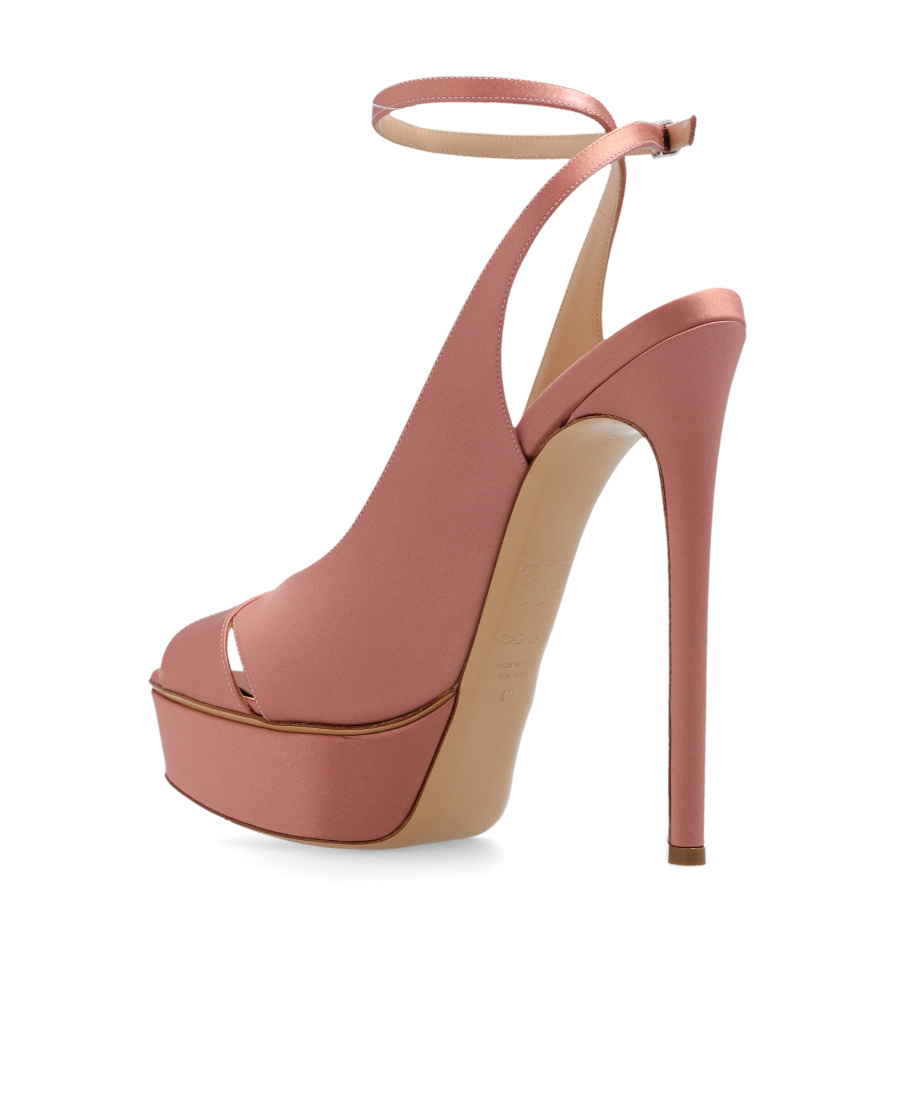 Casadei Flora Jolly 155mm Satin Sandals In Pink