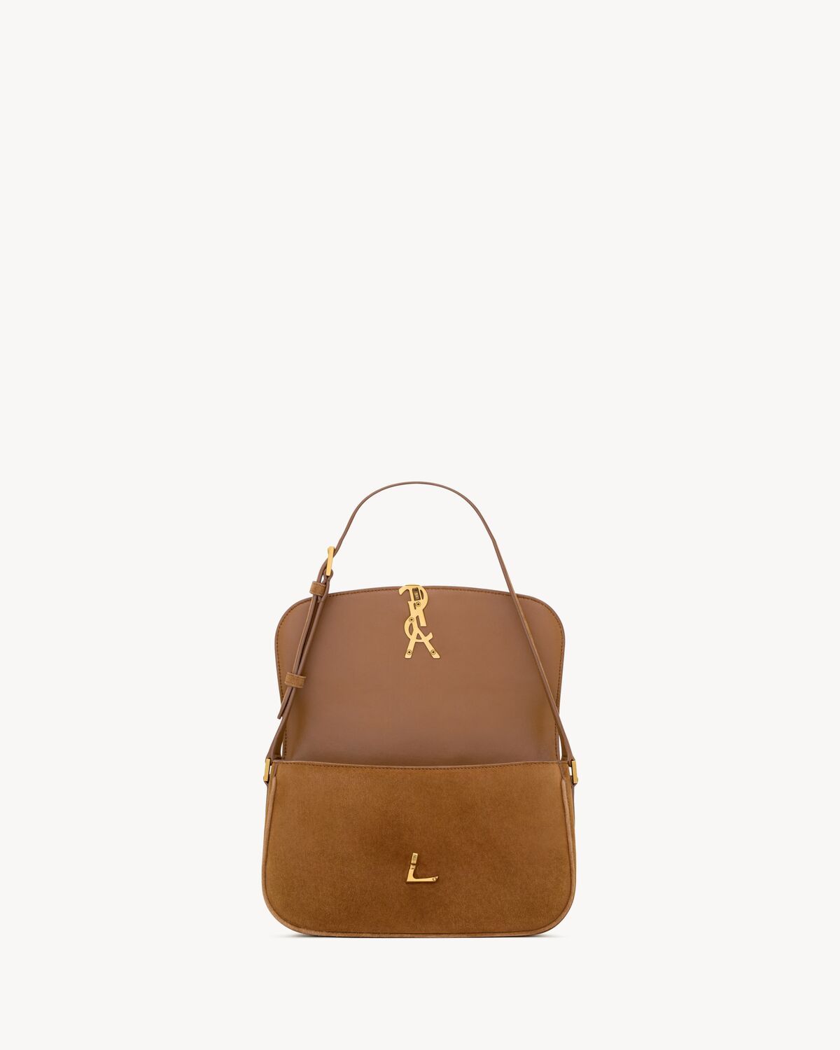 Saint Laurent Solferino Medium In Suede In Brown