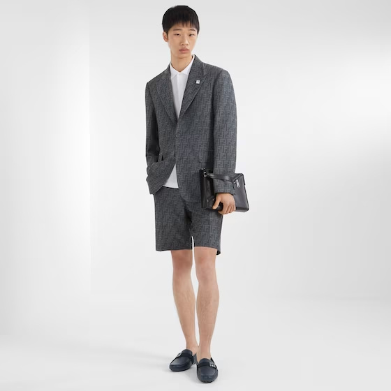 Fendi Shadow Square Cufflinks In Gray