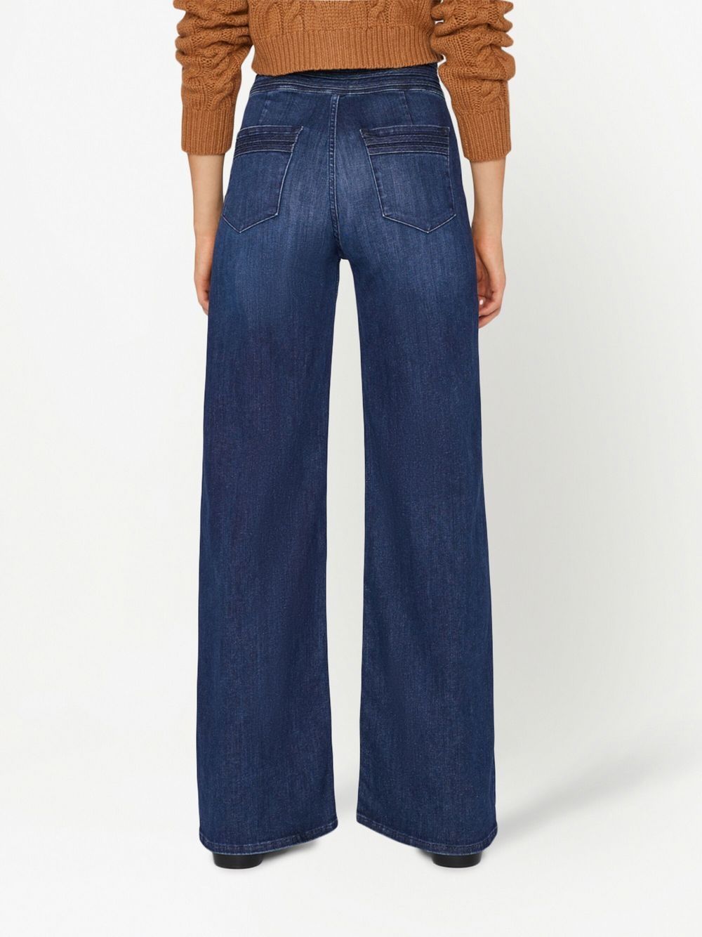 Frame Le Palazzo Crop Wide Leg Jeans In Black